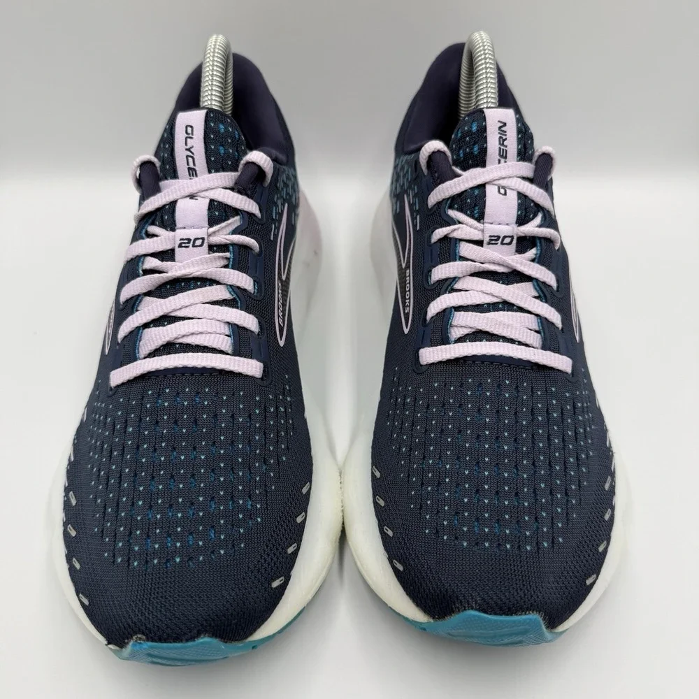 Brooks Glycerin‎ 20 Blue Running Shoes Women's Size 9.5 White Athletic Sneakers